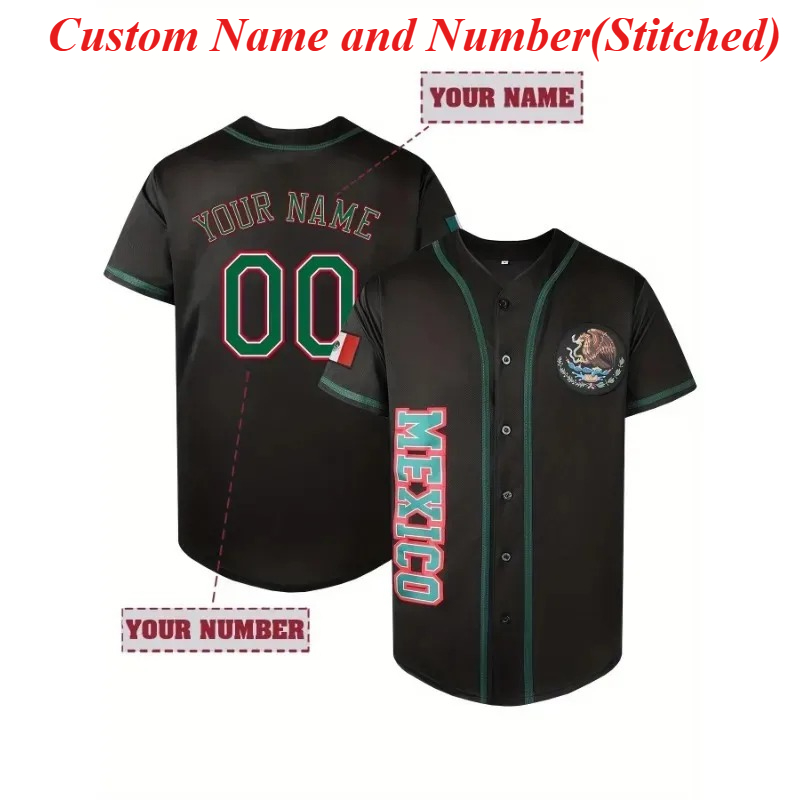 Embroidery Name Designs - Camiseta de béisbol holgada y transpirable