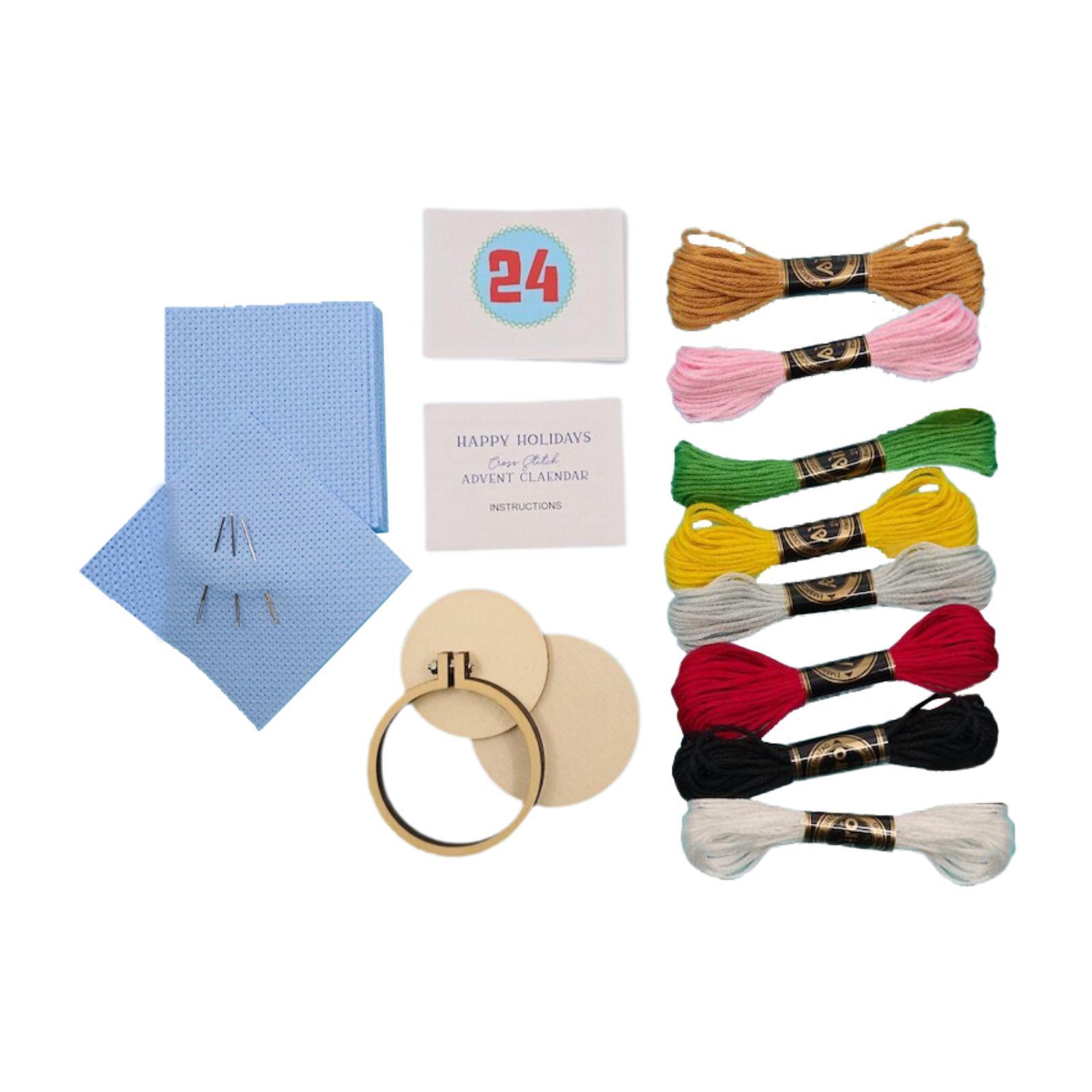 Embroidery Xmas Decorations - Calendario de Adviento de Navidad, kit