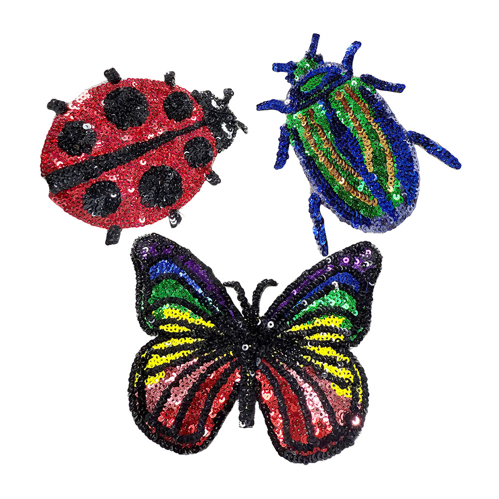 Embroidery Lady Bug - Parche bordado de lentejuelas de mariposa