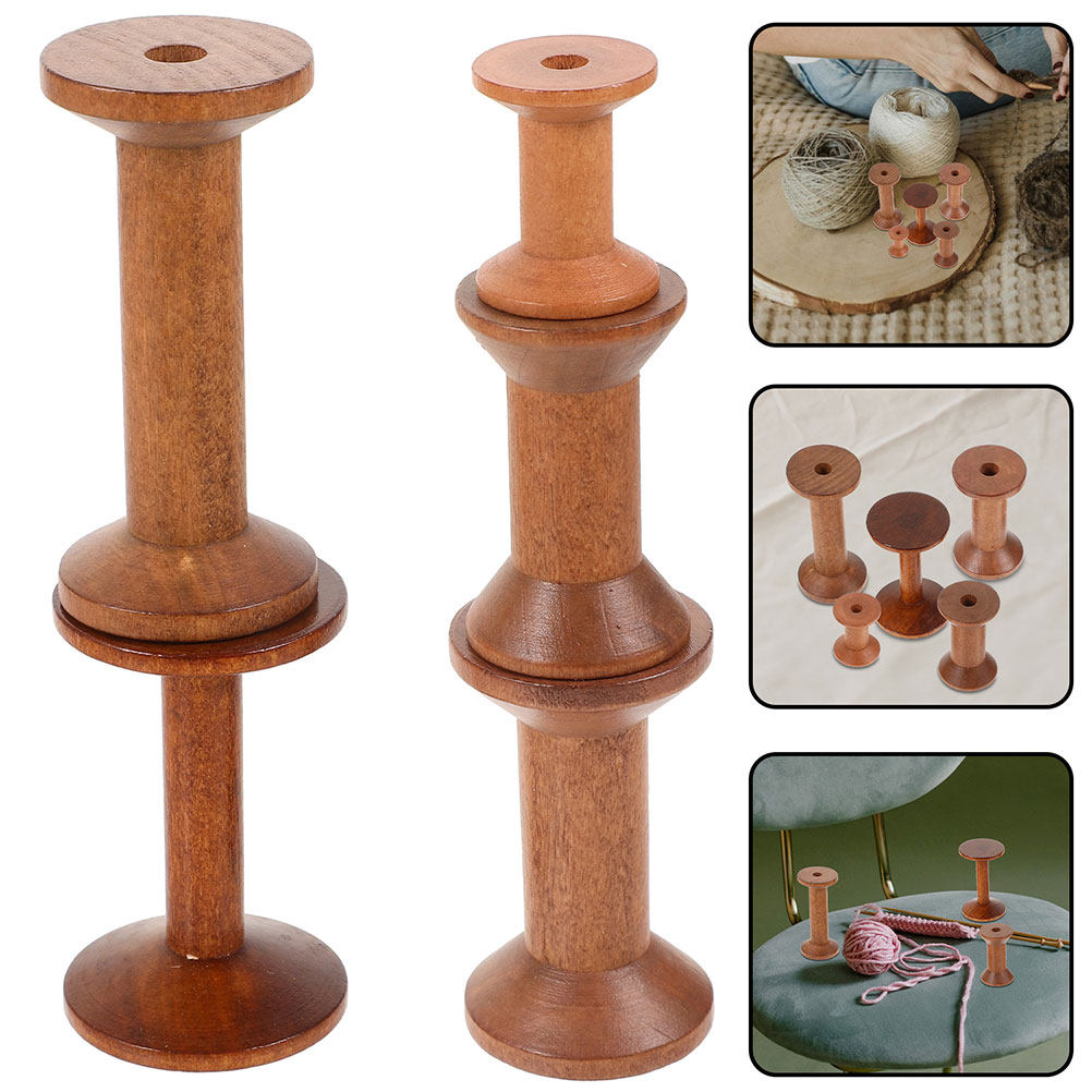 Embroidery Threads - 7 Bobinas de Madera Vintage para
