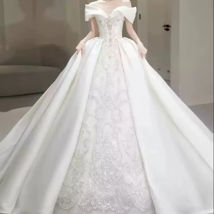 Embroidery Beads - Vestidos de Novia Elegantes con Hombros