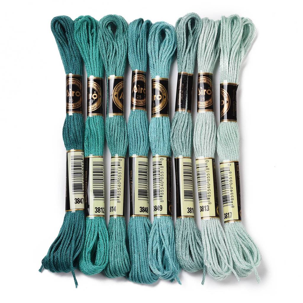 Embroidery Beads - 1 Juego de 8 rollos de