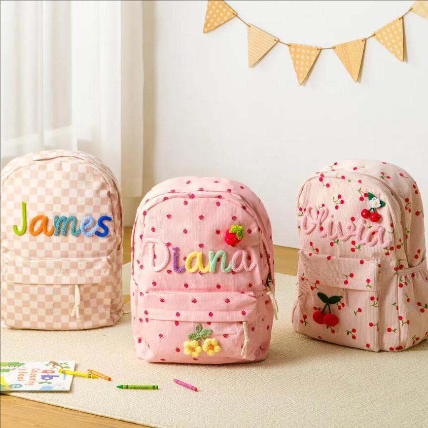Embroidery Name Designs - Mochila bonita personalizada para niños 2025,