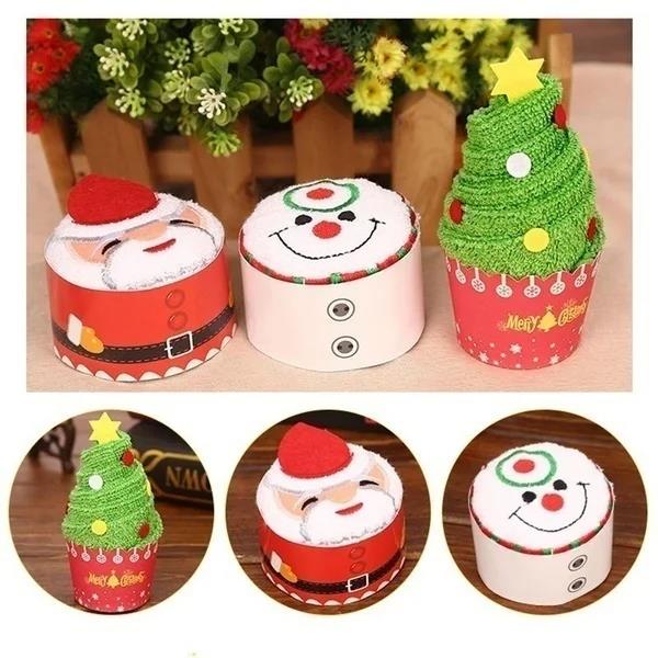 Toallas navideñas de 30x30cm,  - Embroidery Xmas Decorations reseña y precio