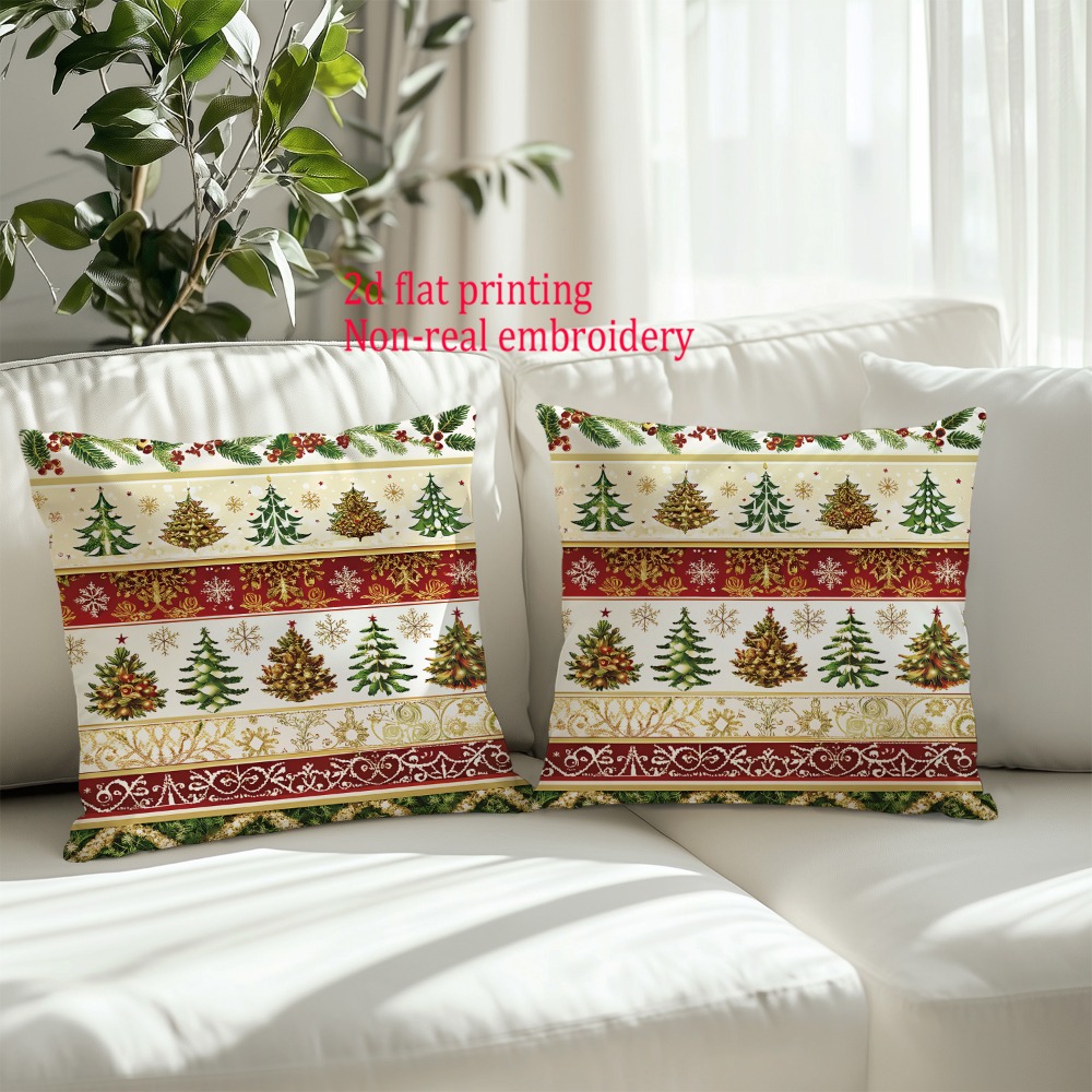 2 uds, fundas de cojín planas  - Embroidery Xmas Decorations reseña y precio