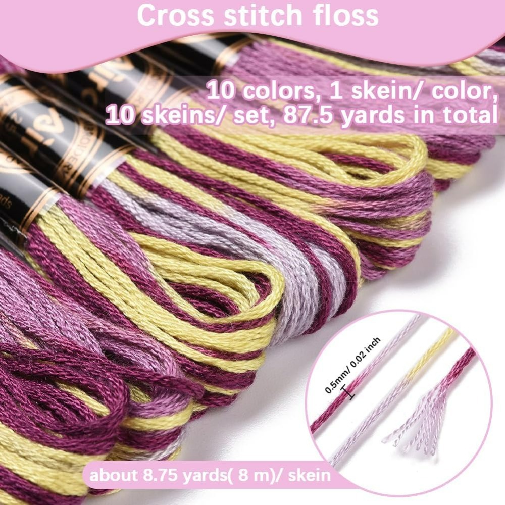 6 hebras de hilo de bordar mor - Embroidery Threads reseña y precio