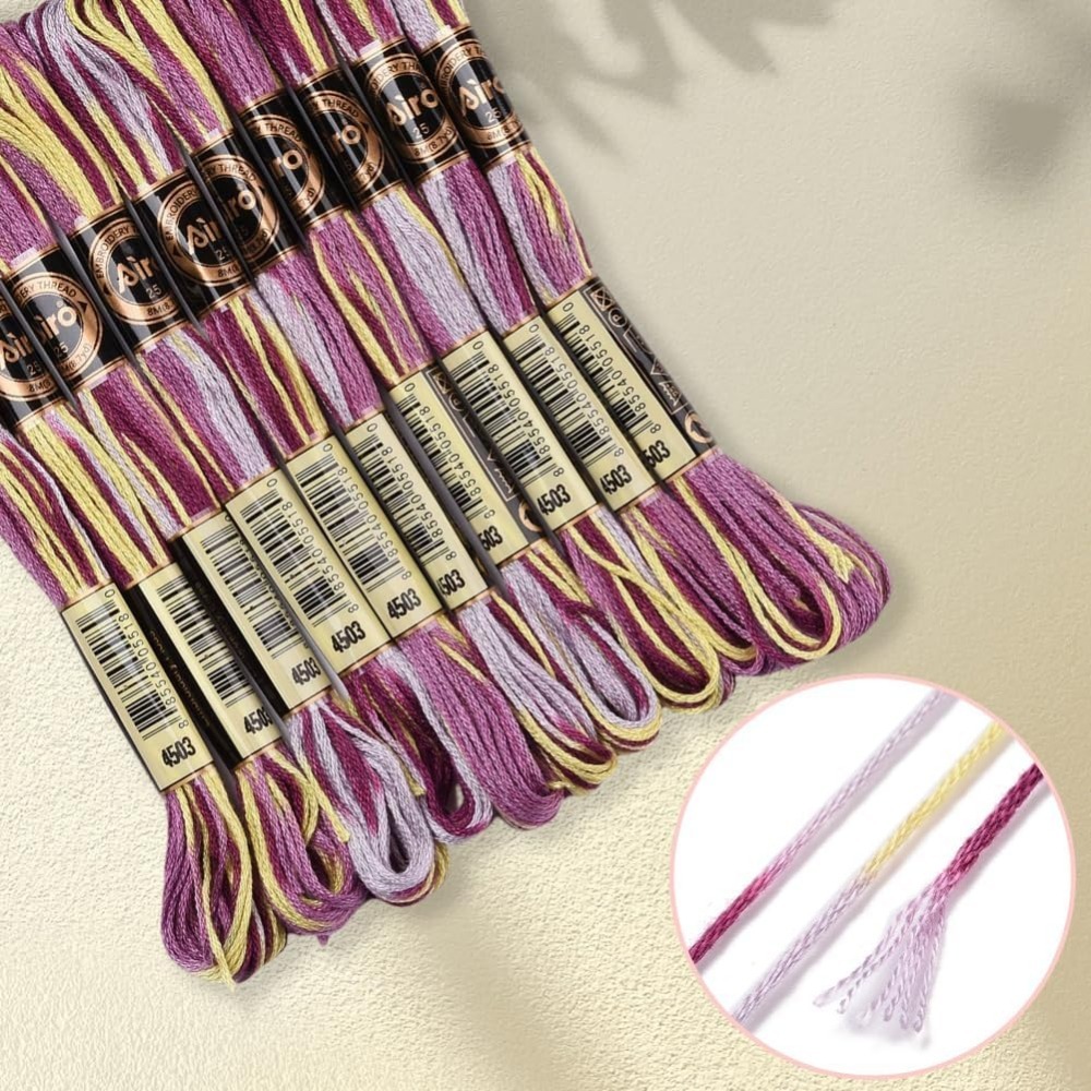 6 hebras de hilo de bordar mor - Embroidery Threads reseña y precio