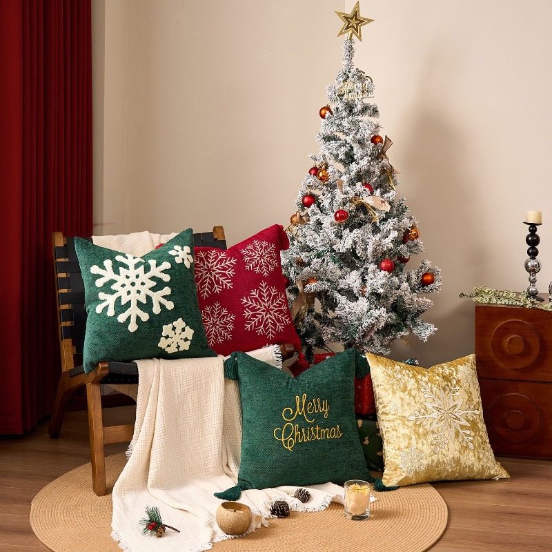 Funda de Cojín con Diseño de C - Embroidery Xmas Decorations reseña y precio