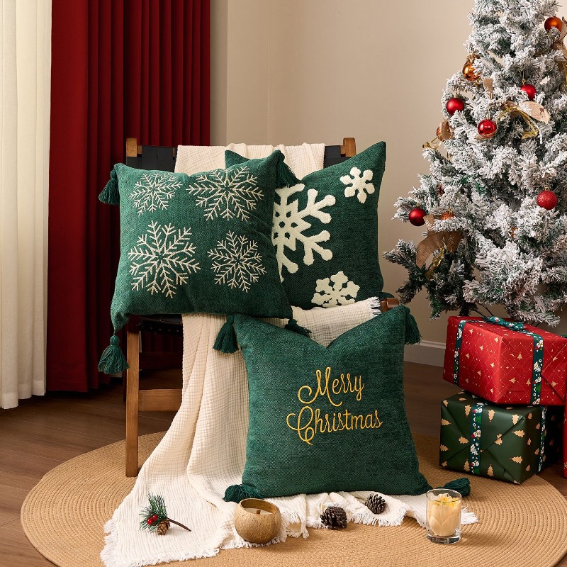 Funda de Cojín con Diseño de C - Embroidery Xmas Decorations reseña y precio