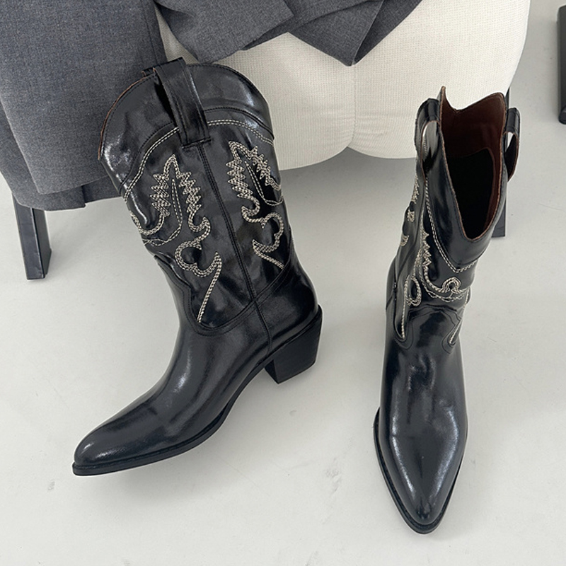 Botas occidentales de cuero ro - Embroidery Designer reseña y precio