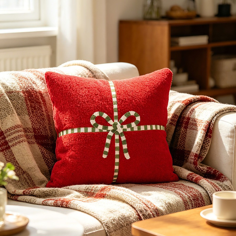 Funda de Almohada de Felpa con - Embroidery Xmas Decorations reseña y precio