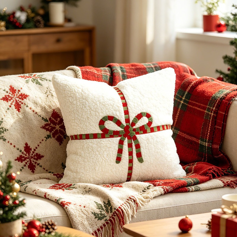 Funda de Almohada de Felpa con - Embroidery Xmas Decorations reseña y precio