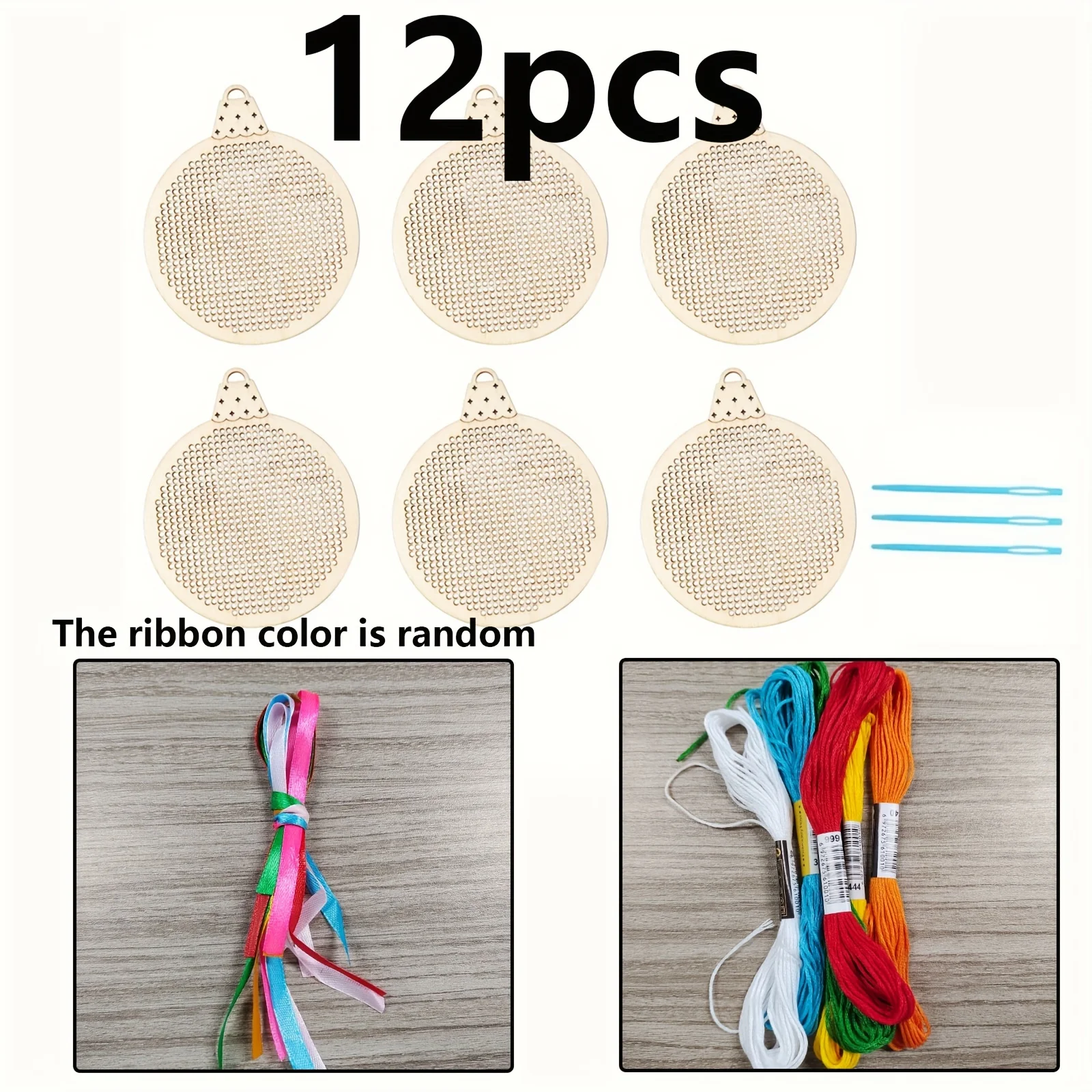 12 Piezas de Adornos de Madera - Embroidery Xmas Decorations reseña y precio