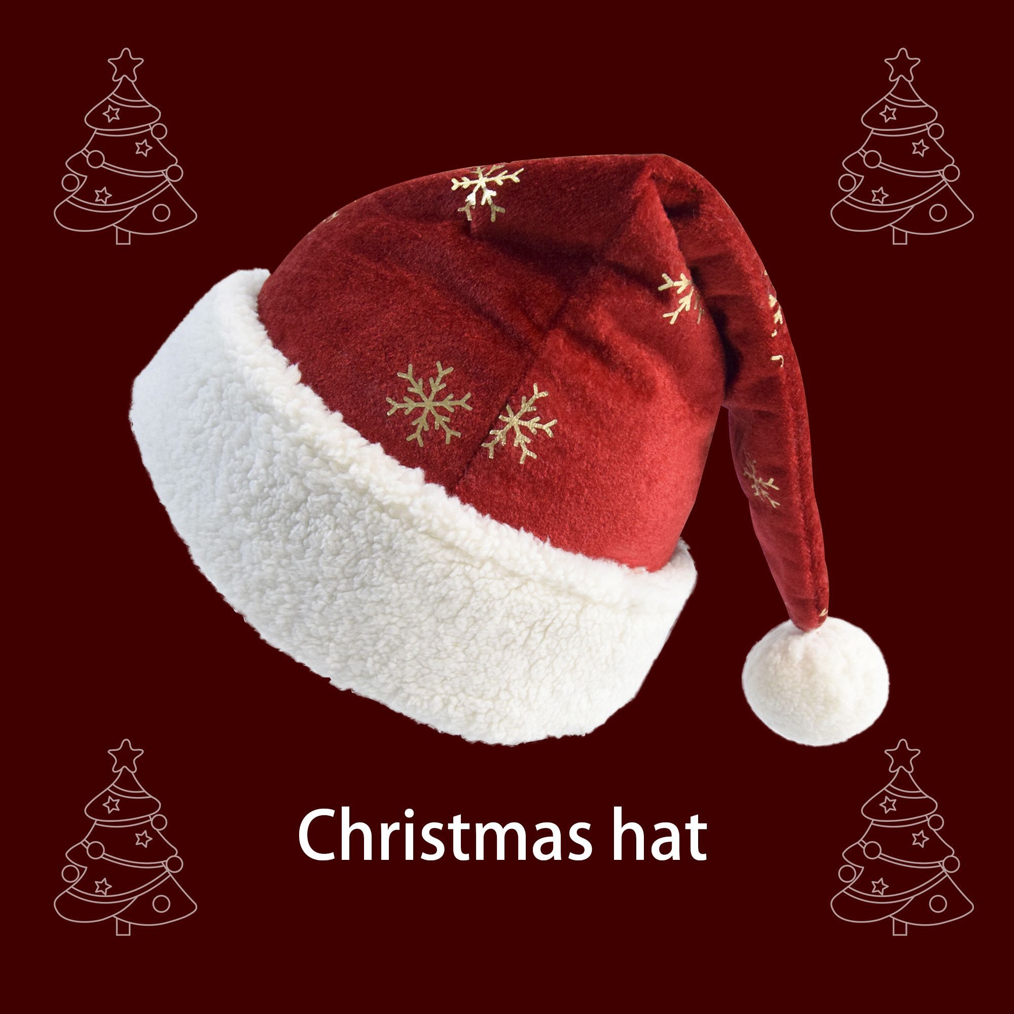 Gorro Navideño de Terciopelo B - Embroidery Xmas Decorations reseña y precio
