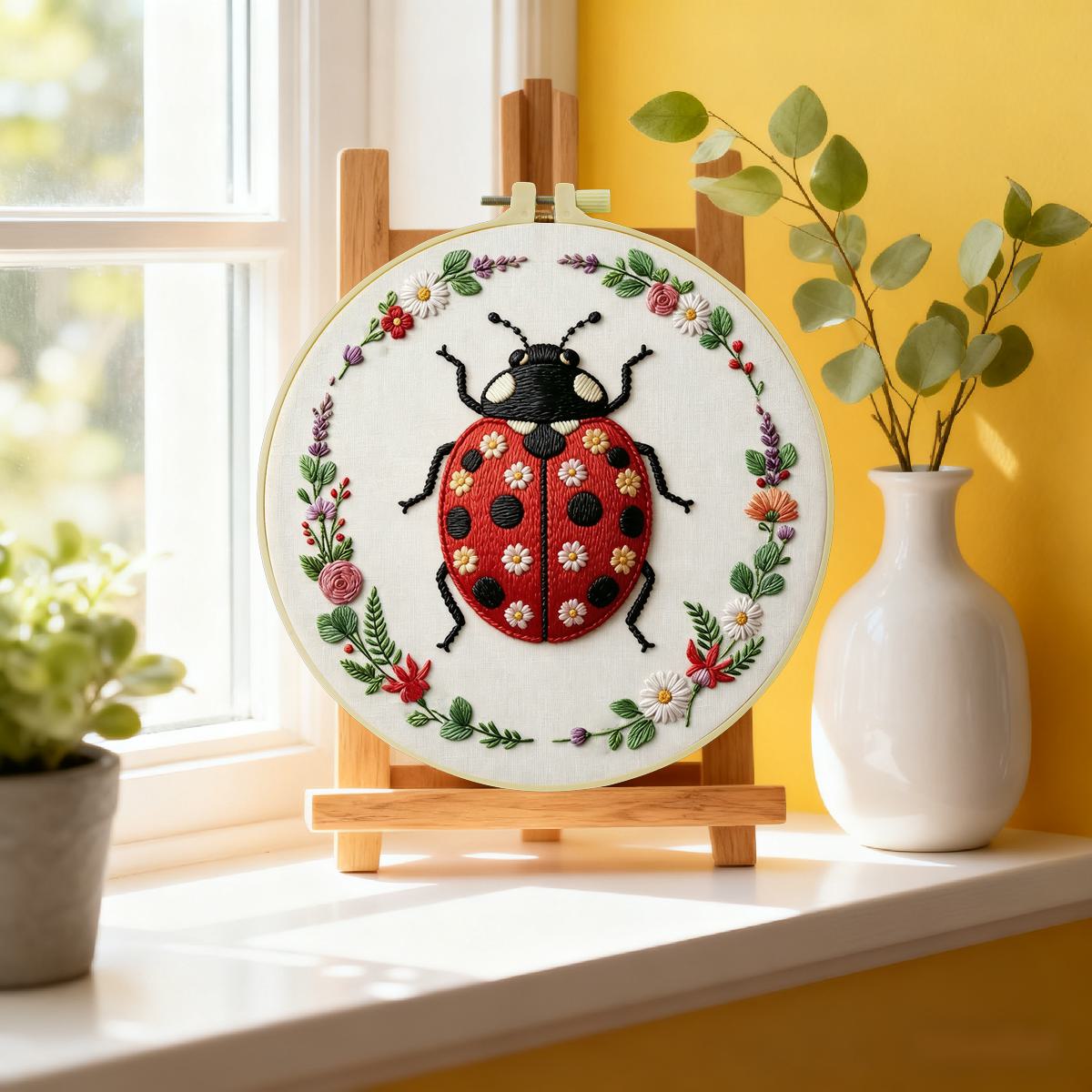 1 kit de bordado de mariquita  - Embroidery Lady Bug reseña y precio