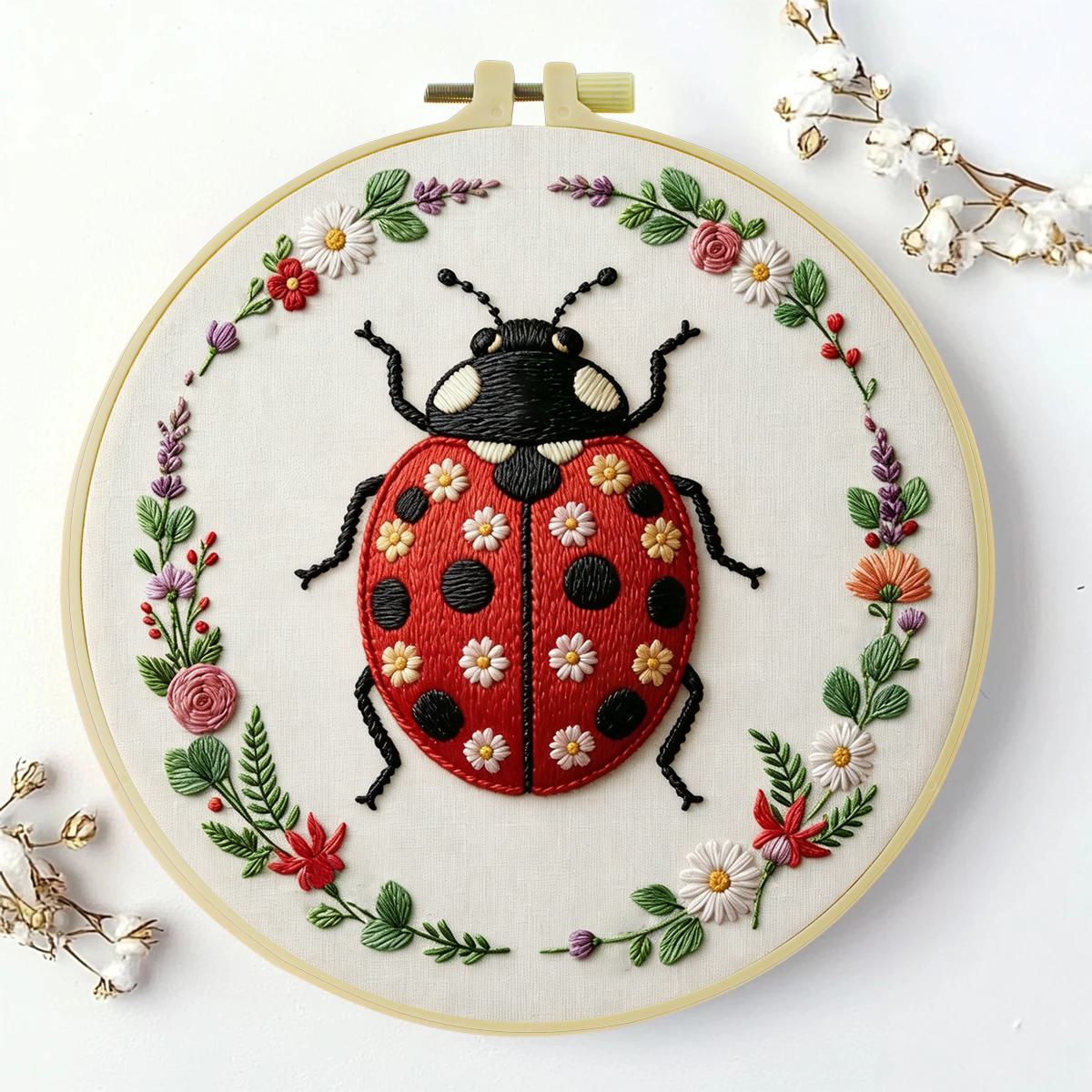 1 kit de bordado de mariquita  - Embroidery Lady Bug reseña y precio