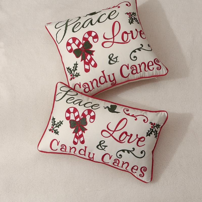 Funda de cojín navideña con bo - Embroidery Xmas Decorations reseña y precio